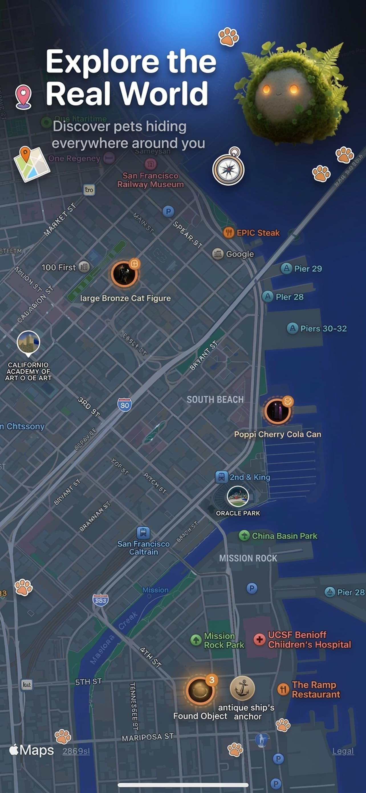 Explore the real world map discovery screenshot